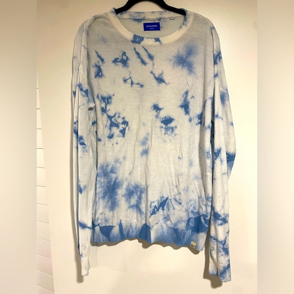 Jack & Jones Sweaters - Jack & Jones Blue and White Tie-dye Sweater, L